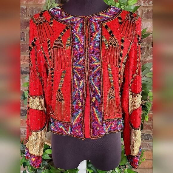 Vintage red beaded jacket - Picture 16 of 16